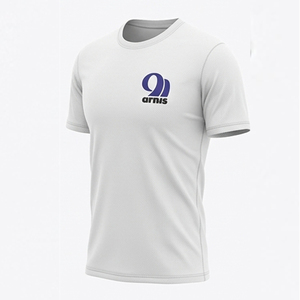 Camiseta de algodón blanca de manga corta con cuello redondo para hombre, ajuste holgado, estilo casual, tejido de punto, color liso, diseño en blanco, compresión 180g - Product Image 4