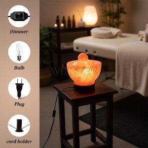 Cozy Light Whisper Salt Top A+ Grade Himalayan <b>Mini</b> Salt <b>Lamp</b> Carved Natural Glow Home Decor Real Touch Modern Design WS-023 - Product Image 5