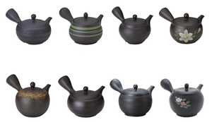 Yamaki Ikai Japanese Modern Reusable Ceramic <b>Teapot</b>-Fusen Black Round Thousand-Tier Gold-Blown with Lid Handmade Party Teeware - Product Image 2