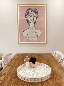 Plateau en incrustation de nacre fabriqué à la main avec base en bois, parfait pour les cadeaux du Ramadan de style golfe, la maison et la décoration de la cuisine - Product Image 3