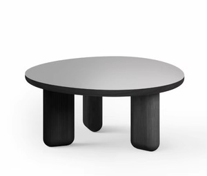 Mesa de Comedor Redonda Moderna para 4 Personas con Tapa de Piedra Sinterizada y Patas de Madera - Product Image 5