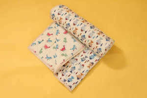 Handmade Soft Breathable Hand-block <b>Printed</b> <b>Safari</b> Giraffe Baby Cotton Quilt Reversible <b>Nursery</b> Dohar & Toddler Play Quilt - Product Image 2