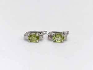 Boucles d'oreilles ovales en péridot, bijoux en argent sterling 925, pierres précieuses naturelles, faits à la main, cadeau élégant pour femmes - Product Image 5