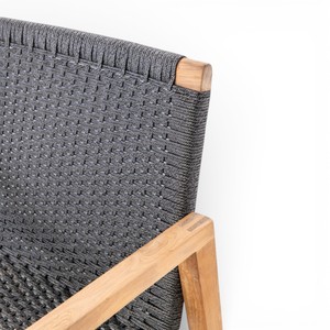 Taburete de Bar Moderno para Exteriores, de Madera de Teca, con Asiento y Respaldo de Cuerda Sintética Tejida, para Bar en Casa e Isla de Cocina - Product Image 6