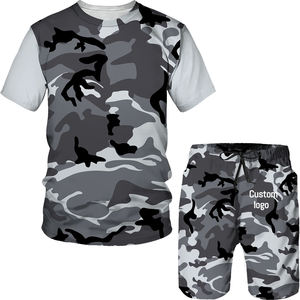 Ensembles de t-shirts et shorts décontractés pour hommes pour l'été avec options de logo, couleur et taille personnalisées - Product Image 2