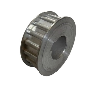 18T AT10 AT5 AT20 HTD TIMING PULLEY 25MM BELT WIDTH SHAFT <b>LOCK</b> KEYLESS STEEL MATERIAL FLANGE FITTED BLACKODISED EN8 PULLEY - Product Image 2