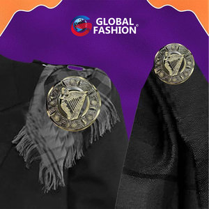 Broche de Kilt Personalizado con Diseño de Arpa Irlandesa, Estilo Escocés Tradicional, 3 Pulgadas, Antiguo, OEM ODM - Product Image 4