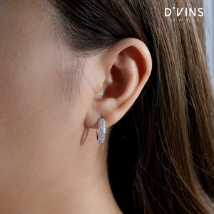 Boucles d'oreilles croix en or massif 18 carats avec diamants cultivés en laboratoire, taille brillant rond, pour femmes et hommes DJ 456 - Product Image 3