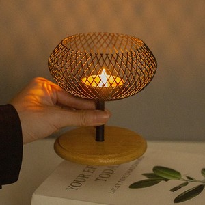 LANJO Porte-bougie en métal géométrique minimaliste fait main, durable et portable, avec support, style nordique, décoration d'intérieur - Product Image 6