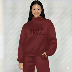 Sweat-shirt à col montant pour femme, tissu épais et chaud, vente en gros - Product Image 1