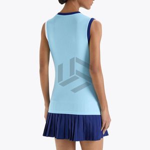 Uniforme Deportivo de Tenis sin Mangas con Estampado Frontal Personalizado al por Mayor, Shorts de Spandex/Poliéster para Mujer, Absorbentes de Humedad - Product Image 2