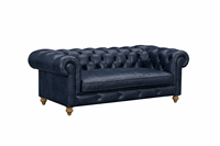 Canapé Chesterfield en cuir véritable trois places, dossier capitonné, accoudoirs roulés, style moderne du milieu du siècle, convertible en lit, pour villa et usage scolaire