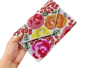 Sac à main pliable tendance en perles multicolores pour motif coquillage, accessoire d'été tendance pour femmes, bandoulière chaîne, sac à main de créateur unique - Product Image 4