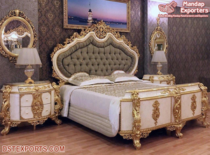 Ensemble de chambre à coucher moderne américaine de 9 pièces Ensemble de chambre à coucher principale classique sculpté à la main Ensemble de meubles de chambre à coucher à finition super métallique - Product Image 3