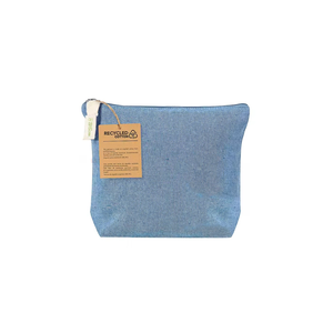 Recycled Cotton Cosmetic Zipper Pouch | Eco Friendly Makeup Organizer Bag | Travel <b>Toiletry</b> <b>Storage</b> Case Sustainable Gift Pouch - Product Image 1