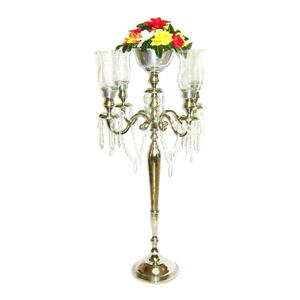 Hot Sale Tall 5 Arms Wedding Table Centerpiece With Flower Bowl Wedding Table <b>Top</b> Decorative Metal Crafted Handmade Candelabra - Product Image 1