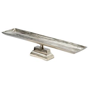 Ensemble de plateaux de service rectangulaires en métal argenté de luxe avec poignées en forme de bois de cerf, artisanat métallique moderne pour la décoration de la maison et la vaisselle d'hôtel - Product Image 3