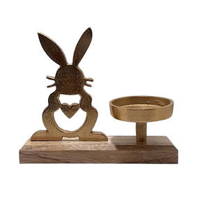 Wooden Christmas Tree <b>Tealight</b> Holder With Brass Bowl For Indoor Home Decoration <b>Tealight</b> Holder - Product Image 4