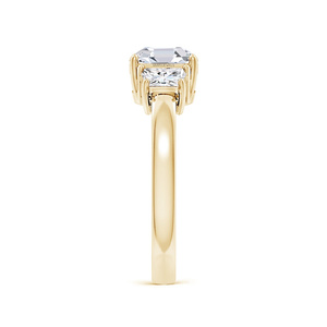 แหวนเพชรทรง Asscher รับรองโดย IGI เพชรเลี้ยงในห้องปฏิบัติการ ประดับเพชรทรง Trapezoid ด้านข้าง 3 เม็ด สำหรับผู้หญิง ทอง 10K 14K 18K เงิน 925 935 - Product Image 4