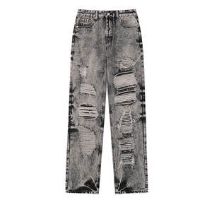 Jean Pantalon robuste décontracté pour activités de plein air et quotidiennes, pantalon homme délavé - Product Image 1