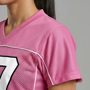 Camiseta Deportiva de Fútbol de Malla para Mujer, Top Corto Premium de Fútbol Americano, Jersey de Fútbol Americano con Cuello en V de Malla - Product Image 3