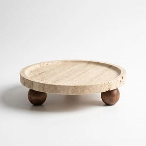 Plateau décoratif de luxe en résine travertin, fait main, moderne, en époxy, pour le petit-déjeuner, les collations, les boissons, les desserts et les articles de première qualité - Product Image 1