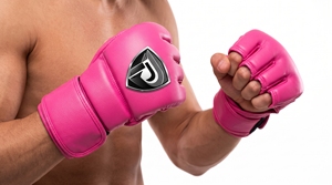 Guantes de MMA Dumela International EVO, de Cuero Rosa, Transpirables, con Empaque Personalizado, Alta Calidad, para Todas las Temporadas, Protección DI-MMG-24 - Product Image 3