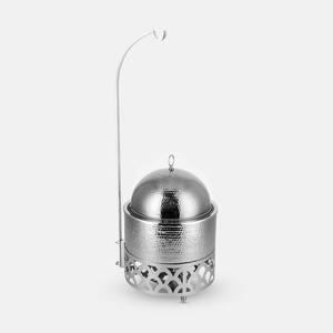 Plat à chafing en acier inoxydable doré martelé avec couvercle, chauffe-plat rond de luxe pour soupes et buffets, avec support suspendu, idéal pour les mariages au Moyen-Orient et au Golfe - Product Image 6