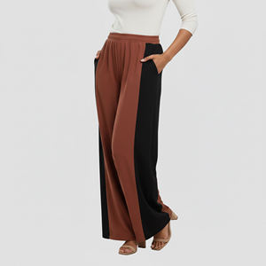 Pantalon de survêtement pour femme en molleton polyester/coton, coupe large, taille haute, chaud, 300 GSM, longueur intégrale - Product Image 6