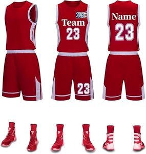 Unisex <b>Polyester</b> Basketball Uniform Set Custom Team Printed Jersey and <b>Shorts</b> Quick Dry Wholesale Basketball Wear - Product Image 6