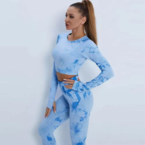 Conjunto Deportivo Profesional para Mujer, Fabricado en Fábrica, de Secado Rápido y Transpirable, para Yoga, con Diseño Sólido sin Costuras - Product Image 3