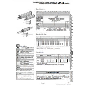 Pièces pneumatiques de cylindre d'air CP96SDB100-25C de SMC Pneumatics - Product Image 1