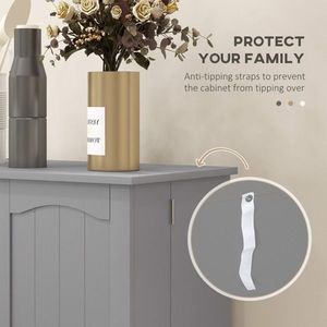 Credenza con Ripiani Regolabili in Triamina, con Anta, Bianca e Grigia, AS Mobili da Cucina - Product Image 6
