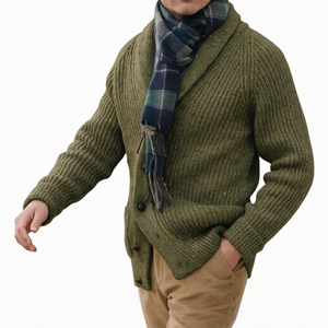 <b>Mens</b> <b>Shawl</b> <b>Collar</b> <b>Cardigan</b> Sweater folded <b>shawl</b> <b>collar</b> and front buttons Custom Knitwear Wholesale Manufacturer Supplier - Product Image 5