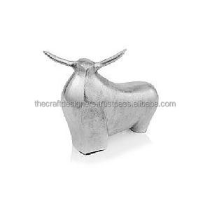 Objeto de mesa de conejo con acabado de plata alta, peso de papel de conejo portátil decorativo, escultura de aluminio sólido al por mayor, precios bajos - Product Image 5