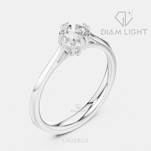 Bague de fiançailles solitaire en or blanc 14 carats avec diamant de laboratoire certifié IGI, taille ronde 0,50 carat, bijoux fins - Product Image 2