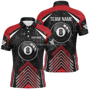 เสื้อโปโลสำหรับทีมสนุกเกอร์เสื้อ PBJ-0098ดีไซน์เปลวไฟบิลเลียด8ลูกพิมพ์ลาย3D สีชมพูสีดำตามสั่ง - Product Image 6