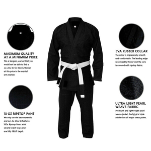 Kimono de Jiu Jitsu Brasileño 100% Algodón, Uniforme Profesional de Artes Marciales para Grappling, OEM Personalizado, Venta al Por Mayor, Elástico y Transpirable - Product Image 1