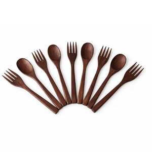 ชุดช้อนส้อมไม้พรีเมียม พร้อมช้อนส้อมไม้ธรรมชาติทนทาน สำหรับโรงแรม ร้านกาแฟ และบริการจัดเลี้ยง อุปกรณ์รับประทานอาหารที่มีสไตล์ - Product Image 1