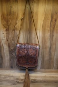Handcrafted Genuine <b>Leather</b> Floral <b>Tooled</b> Crossbody Bag for Women | Western Boho Fringe Shoulder Purse | Vintage Cowhide Messeng - Product Image 1