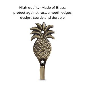 Crochet mural en aluminium de luxe, robuste et écologique, motif ananas, pour bijoux, vêtements, armoire, salle de bain, cuisine - Antirouille, à fixer - Product Image 3