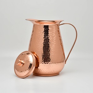 Most Trending Water <b>Jug</b> Hammered Copper Pitcher <b>Jug</b> 1.5L Vintage Design Durable <b>Drink</b> Container for Party Use - Product Image 1