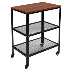 Carrello da Cucina a 3 Ripiani con Ruote per Microonde, Scaffale Portaoggetti in Metallo per Soggiorno - Product Image 1