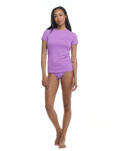Haut de bain anti-UV UPF50+ à manches courtes pour femme, en tissu hautement élastique, séchage rapide, respirant, écologique, vêtement de sport - Product Image 3
