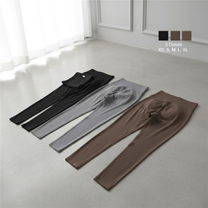 Pantalones de yoga de cintura alta sin costuras con lazo, de compresión, de secado rápido, levanta glúteos, ecológicos, elásticos en cuatro direcciones, de Spandex/Nylon, al por mayor - Product Image 3