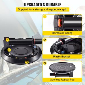 Ventouse à vide robuste pour verre de 8 pouces avec poignée en plastique, capacité de charge de 220 lb, à usage manuel - Product Image 3