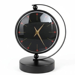 Modern Circular Metal <b>Desk</b> <b>Clock</b> Mechanical Movement Needle Display Silent Non Ticking Battery Operated Traditional Design - Product Image 1