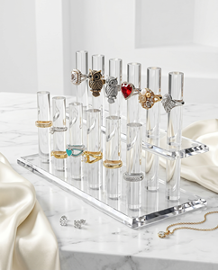Clear Acrylic Hand Ring Holder Stylish Modern Jewelry Stand Elegantly Displaying Rings Accessories for Transparent - Product Image 4