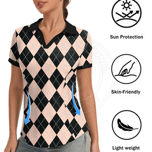 เสื้อโปโลกอล์ฟผู้หญิงดีไซน์ใหม่ ขายดี ราคาถูก รับผลิตตามแบบ OEM ผ้าคุณภาพดี ราคาสมเหตุสมผล - Product Image 6