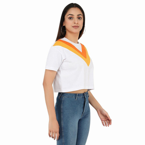 Top Corto para Mujer, Ropa Casual, Top Corto de Manga Corta, Top Corto de Verano, Proveedor de Ropa Personalizada de Moda, Top Corto con Cuello Redondo - Product Image 3